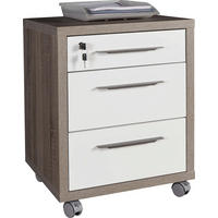 FIOKAR SA TOČKIĆIMA  sonoma hrast, bela visoki sjaj  - sonoma hrast/bela visoki sjaj, Dizajnerski, metal/pločasti materijal (48/63/45cm) - Carryhome