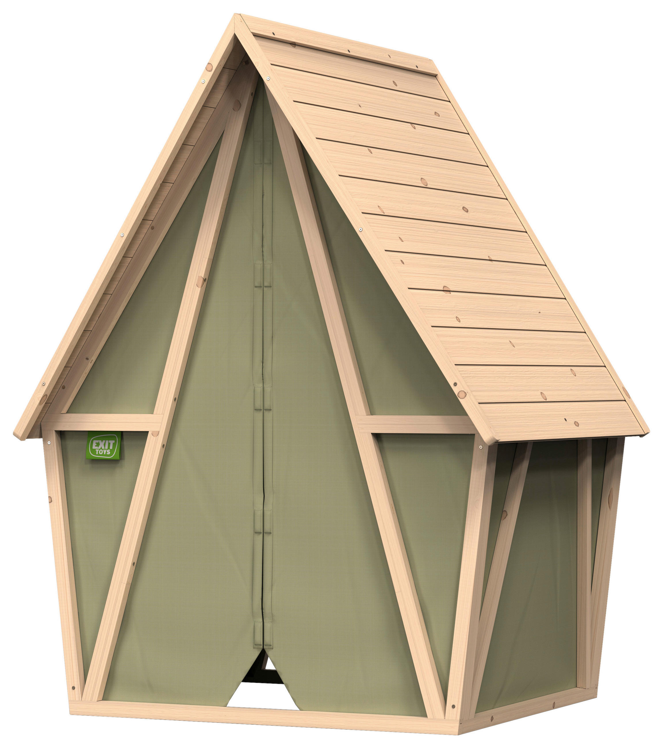 SPIELHAUS  - Grün, KONVENTIONELL, Holz/Kunststoff (114/124/164cm) - EXIT Toys