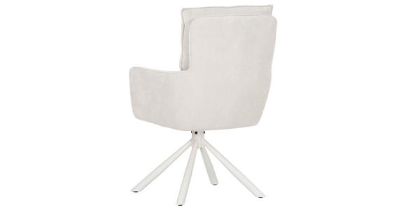 ARMLEHNSTUHL  Stoffauswahl, Sitzfläche 360° drehbar, automatische Rückholfunktion Cord  - Beige/Creme, Design, Textil/Metall (60/95/62cm) - Novel