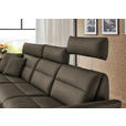ECKSOFA in Echtleder Graubraun  169/298 cm  - Graubraun/Schwarz, Design, Leder/Metall (169/298cm) - Dieter Knoll