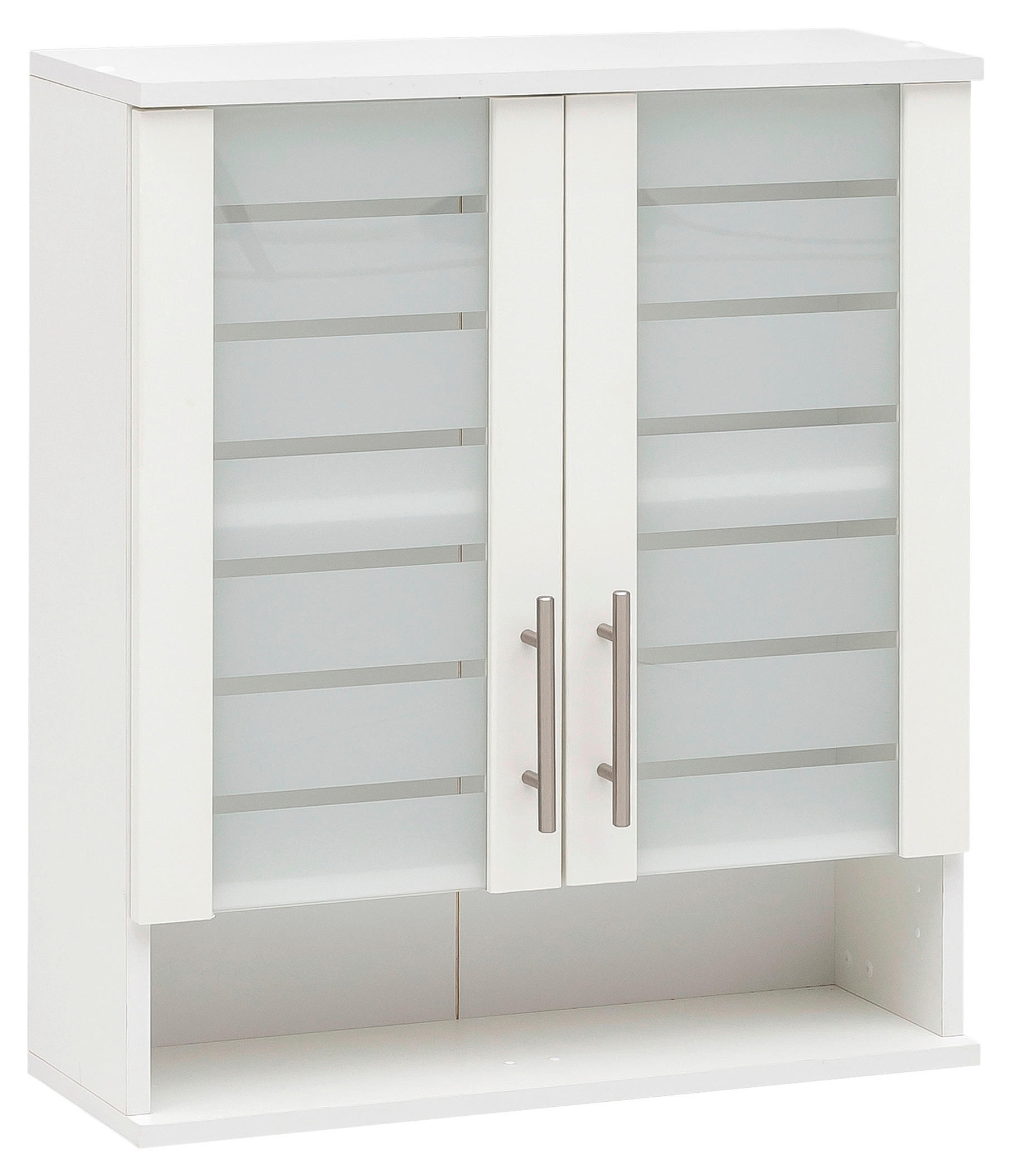 HÄNGESCHRANK 59,8/70,8/20,5 cm  - Edelstahlfarben/Weiß, MODERN, Glas/Holzwerkstoff (59,8/70,8/20,5cm) - MID.YOU