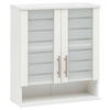 HÄNGESCHRANK 59,8/70,8/20,5 cm  - Edelstahlfarben/Weiß, MODERN, Glas/Holzwerkstoff (59,8/70,8/20,5cm) - MID.YOU