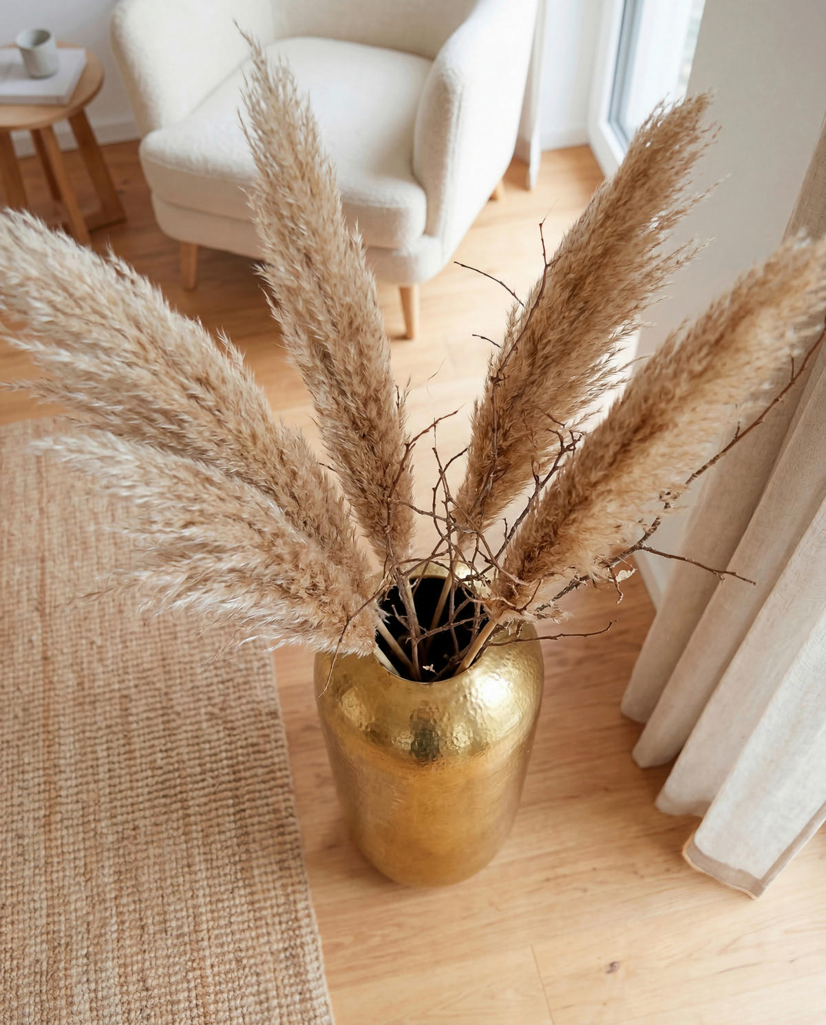 Vază 60 cm  - auriu, Design, metal (25/25/60cm) - MID.YOU