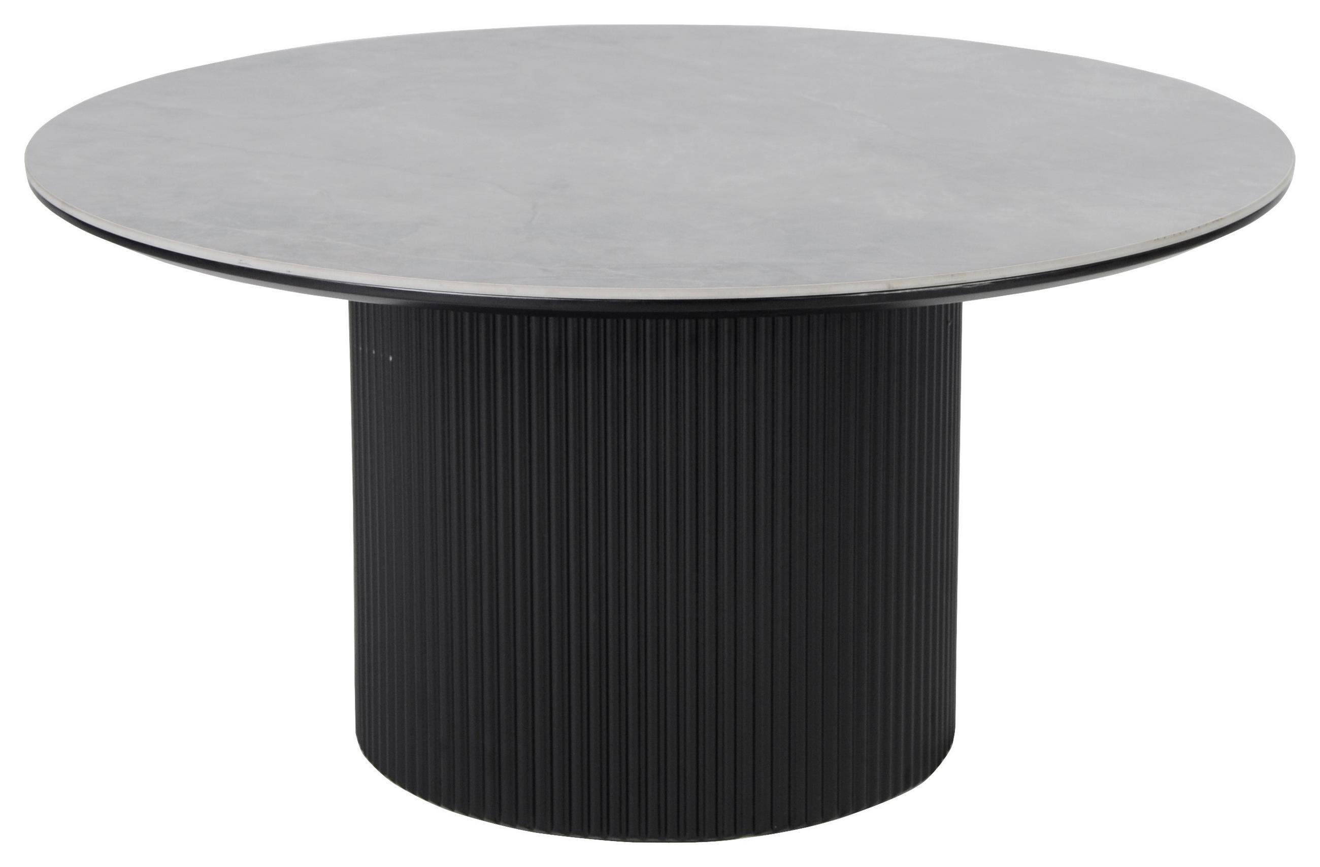 COUCHTISCH 80/80/40 cm rund Schwarz, Hellgrau  - Hellgrau/Schwarz, Design, Keramik/Holzwerkstoff (80/80/40cm) - Stylife