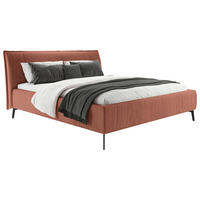 POLSTERBETT 180/200 cm  in Rostfarben  - Rostfarben/Schwarz, Design, Textil/Metall (180/200cm) - Lomoco