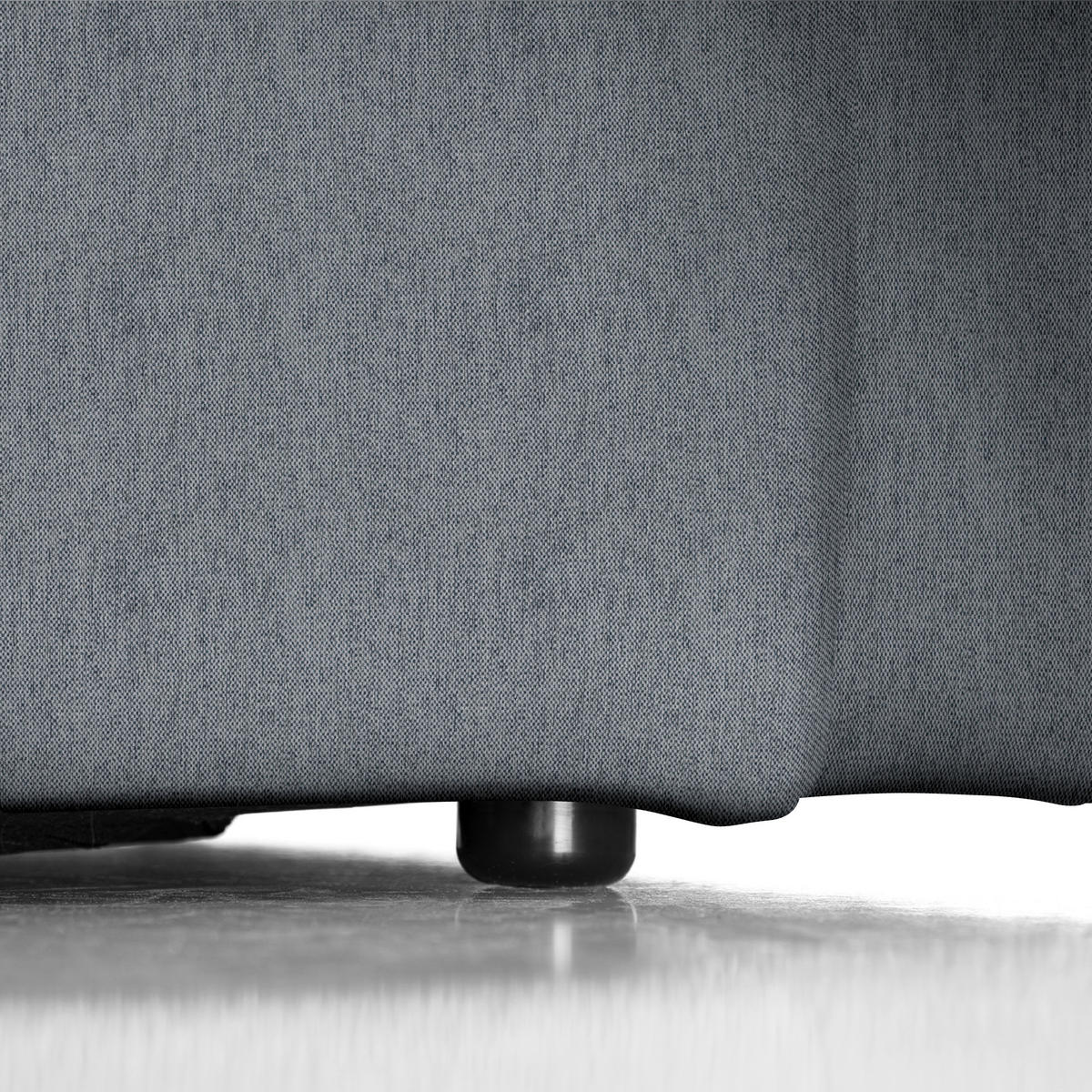 ECKSOFA Dunkelgrau Webstoff Rücken echt  - Dunkelgrau/Schwarz, Design, Kunststoff/Textil (171/290cm) - home24