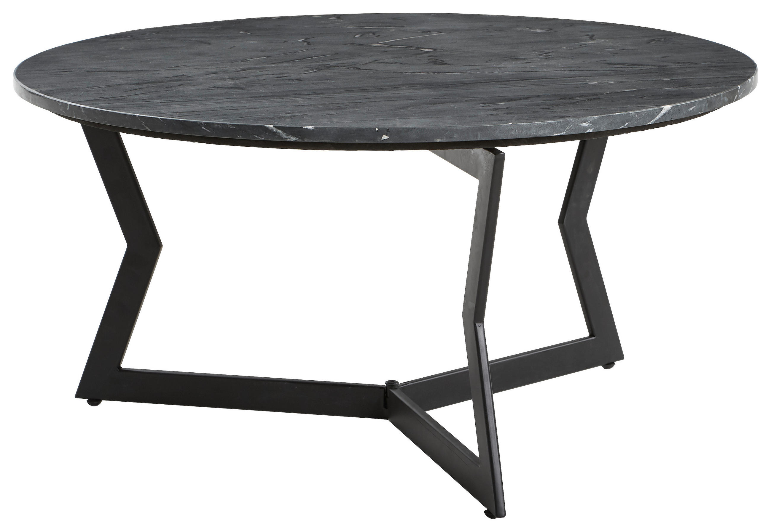 COUCHTISCH in Metall, Stein 80/80/40 cm  - Schwarz, Design, Stein/Metall (80/80/40cm) - Novel