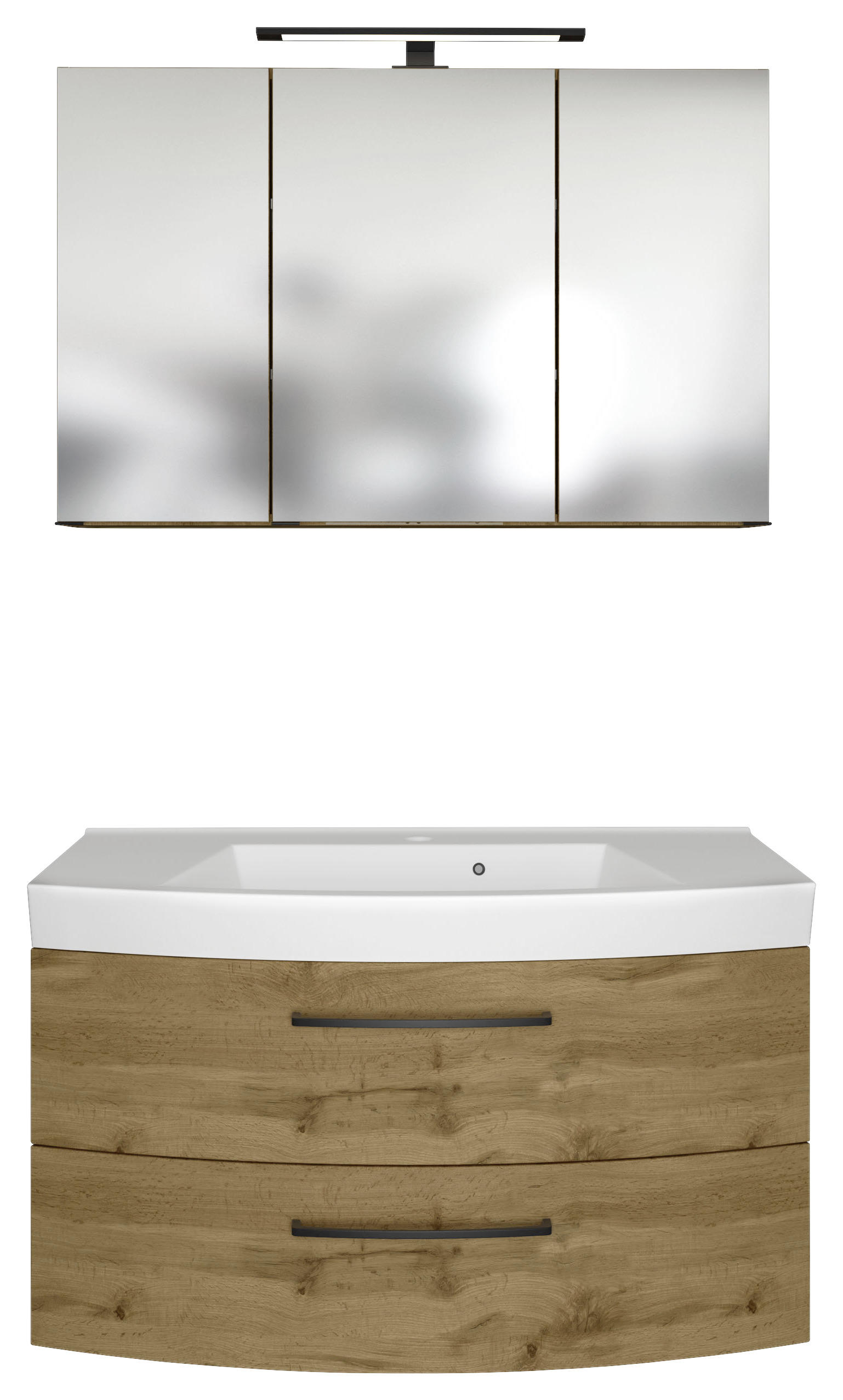 BADEZIMMER Eichefarben - Eichefarben/Weiß, MODERN, Keramik/Holzwerkstoff (100cm) - MID.YOU