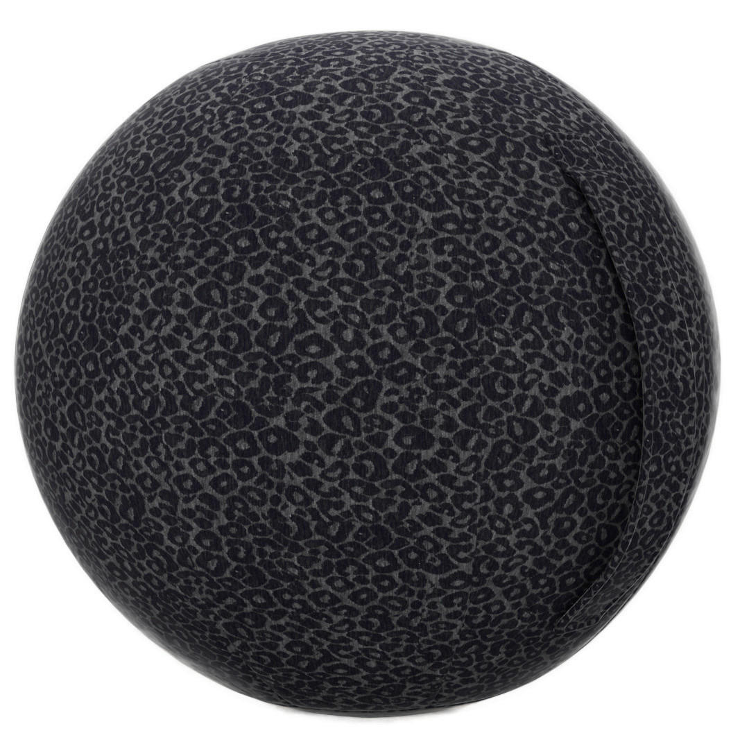 SITZBALL Plüsch Leoprint Grau, Schwarz  - Schwarz/Grau, Design, Textil (65cm) - Stylife