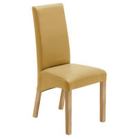 STUHL  Beinauswahl, Stoffauswahl Lederlook  Eichefarben, Currygelb  - Currygelb/Eichefarben, KONVENTIONELL, Holz/Textil (47/102/57cm) - Carryhome