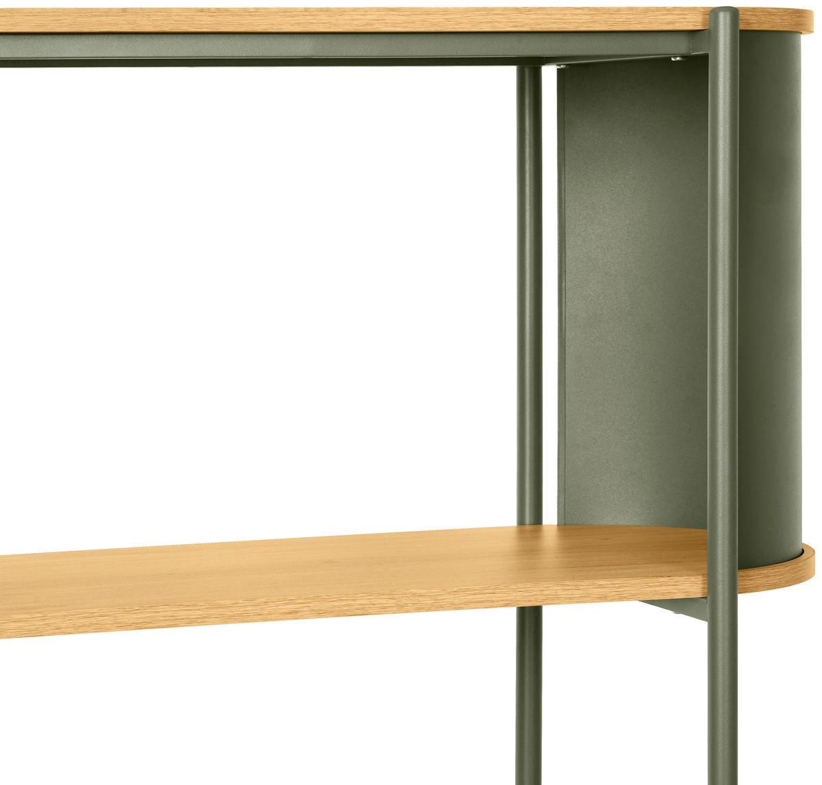 REGÁL, zelená, přírodní barvy, železo, 80/133,5/33,8 cm - zelená/přírodní barvy, Trend, kov/kompozitní dřevo (80/133,5/33,8cm) - Xora