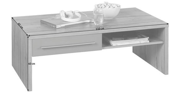COUCHTISCH in Holzwerkstoff 110/65/40 cm - Eichefarben/Grau, Design, Holzwerkstoff (110/65/40cm) - Hom`in