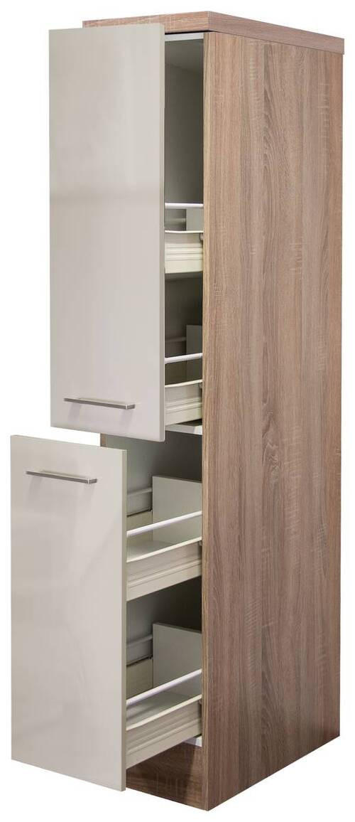 APOTHEKERSCHRANK 30/161,6/60 cm  in Kaschmir  - Kaschmir/Edelstahlfarben, KONVENTIONELL, Holzwerkstoff/Metall (30/161,6/60cm) - FlexWell