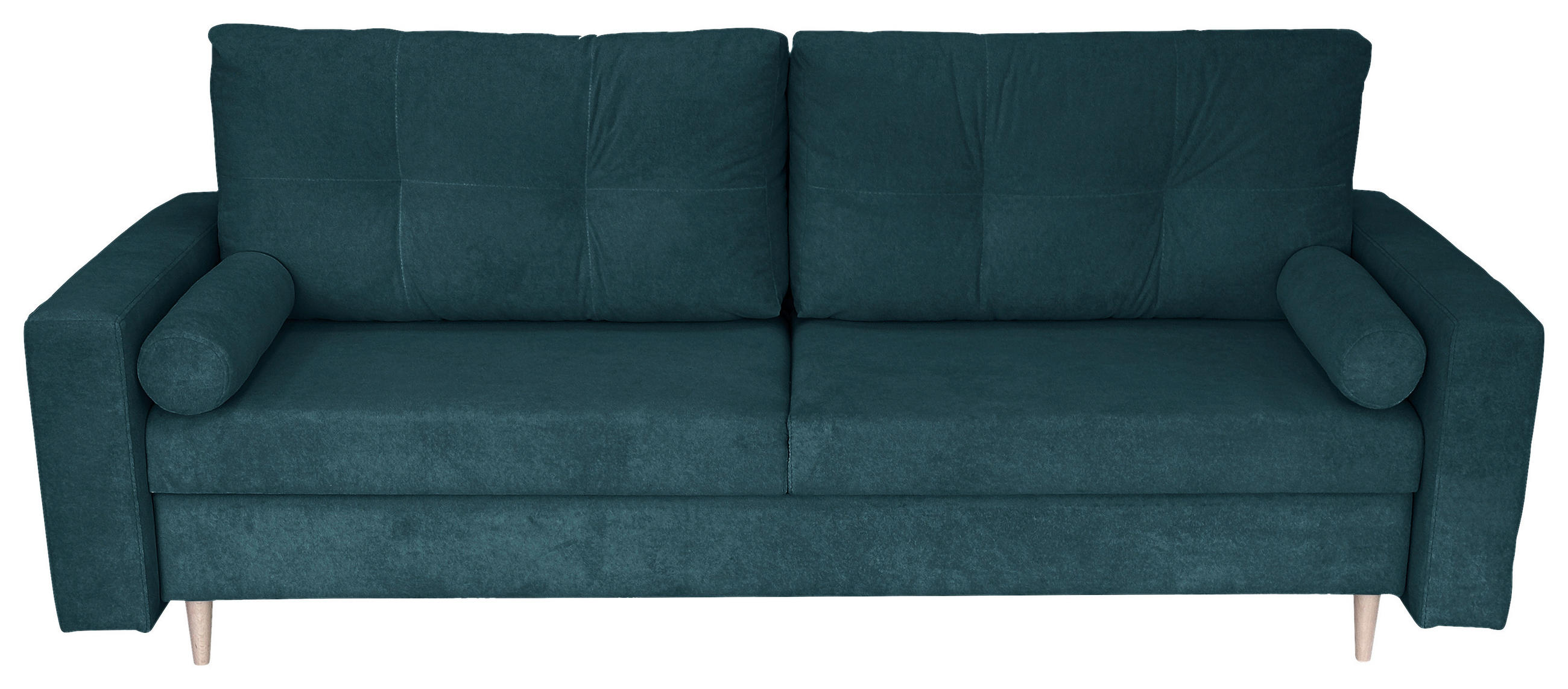 SCHLAFSOFA Cord Blau  - Blau/Schwarz, Design, Holz/Kunststoff (220/96/98cm) - MID.YOU