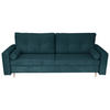 SCHLAFSOFA Cord Blau  - Blau/Schwarz, Design, Holz/Kunststoff (220/96/98cm) - MID.YOU
