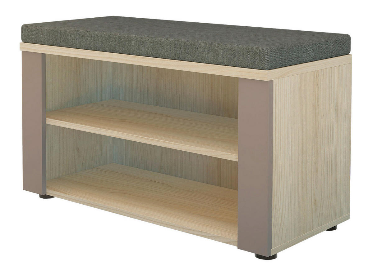 LAVICA DO PREDSIENE, 80/48/38 cm - čierna/farba duba, Design, kompozitné drevo (80/48/38cm) - Voleo