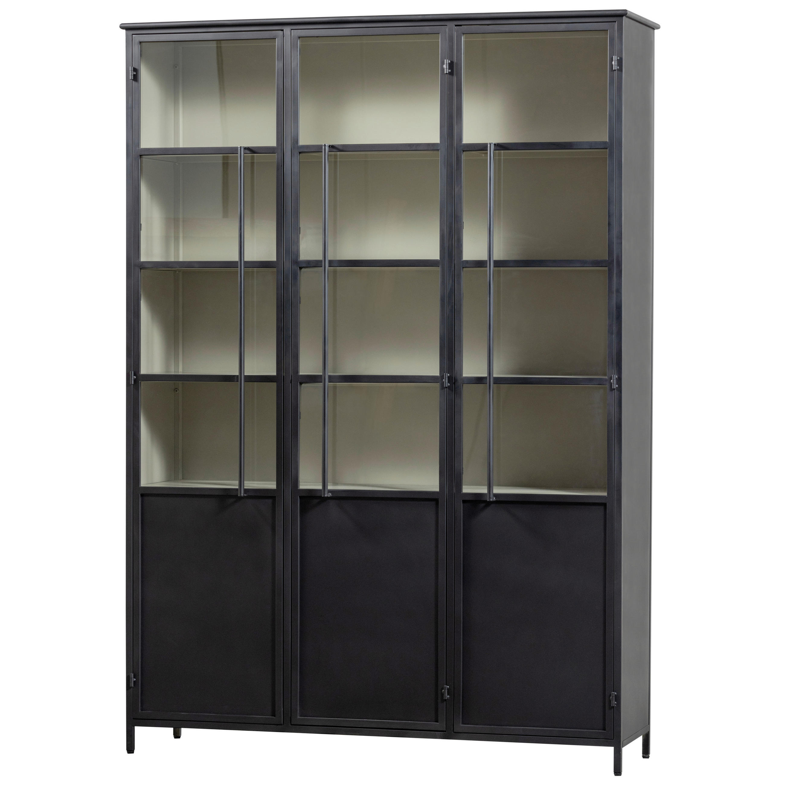VITRINE Exhibit in Schwarz  - Schwarz, Design, Glas/Metall (140/200/40cm) - Livetastic