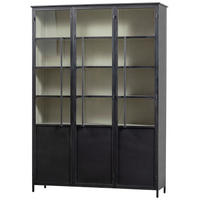 VITRINE Exhibit in Schwarz  - Schwarz, Design, Glas/Metall (140/200/40cm) - Livetastic