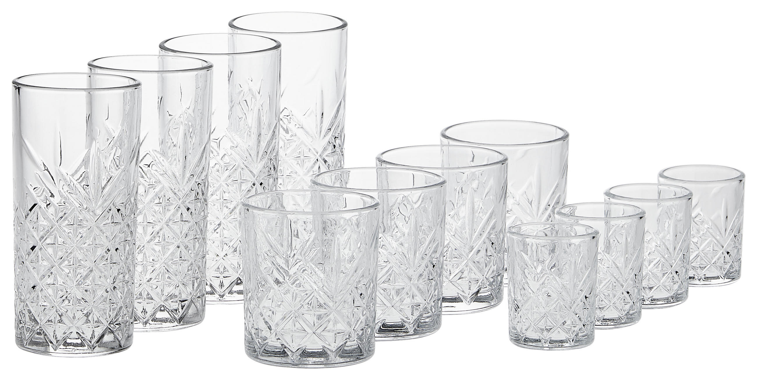GLÄSERSET 12-teilig - Basics, Glas (35/34/32cm) - Van Well