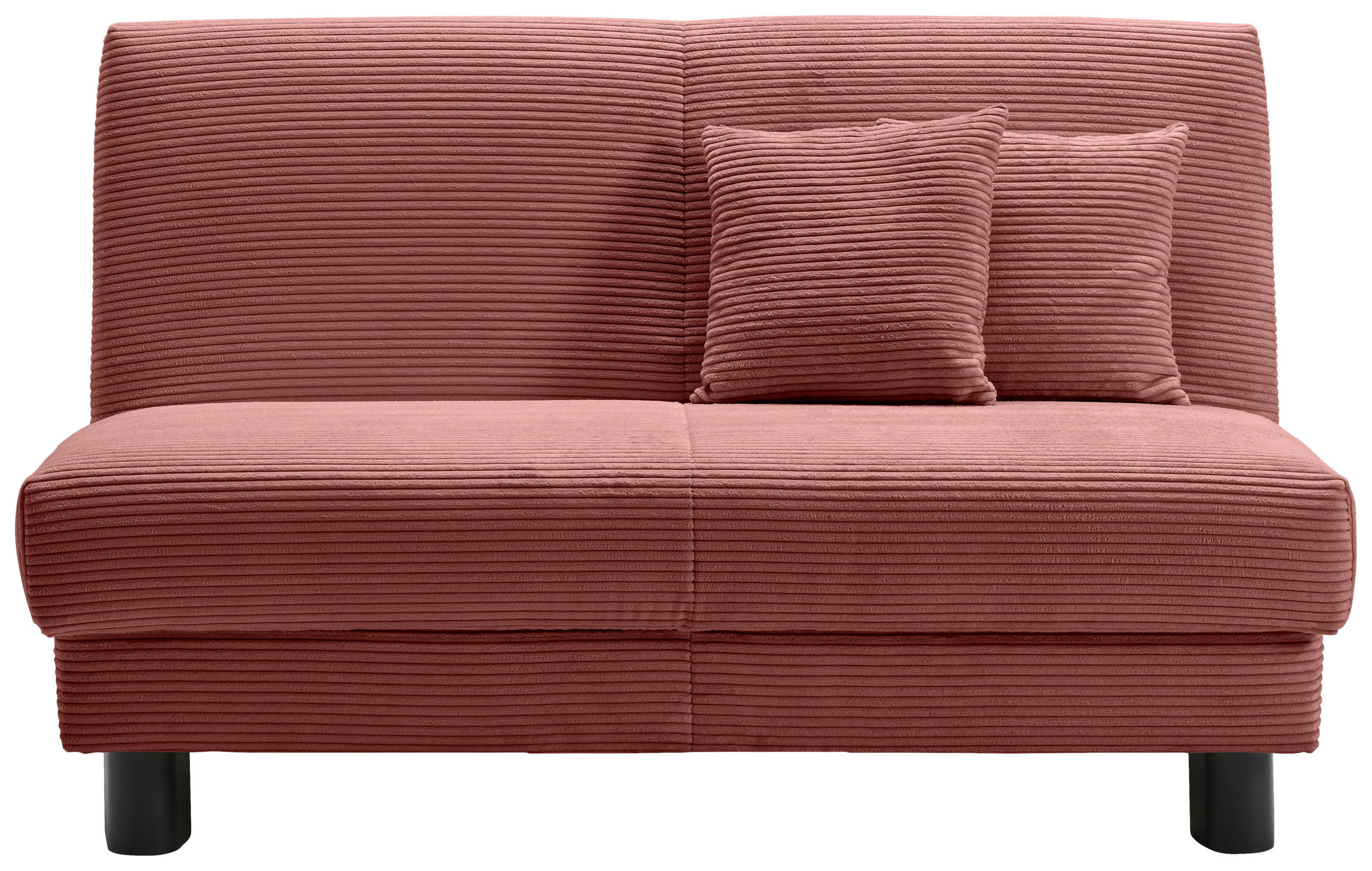 SCHLAFSOFA Cord Rot  - Rot/Schwarz, Design, Textil/Metall (145/85/100cm) - Carryhome