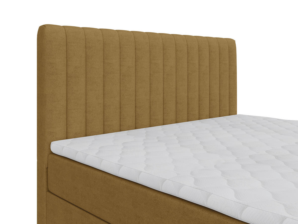 BOXBETT 140/200 cm  Senfgelb  - Senfgelb/Schwarz, Basics, Kunststoff/Textil (140/200cm) - Carryhome