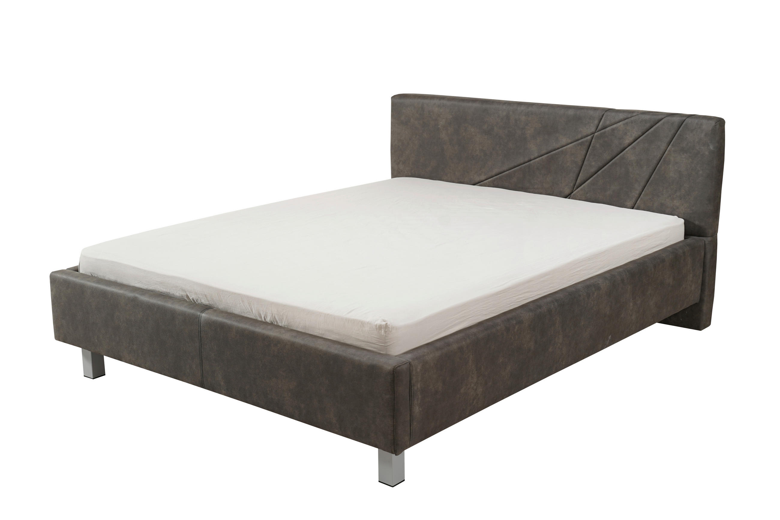 ÁGY 160/200 cm  szürke  - szürke, Basics, textil (160/200cm) - Xora