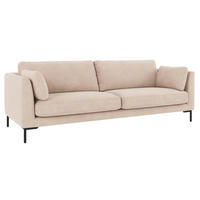 3-SITS SOFFA i beige  - beige/svart, Klassisk, metall/trä (238/83/98cm) - Rowico