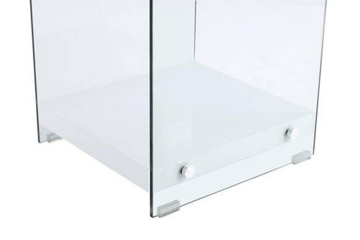 SIDOBORD i glas, trämaterial 35/35/45 cm  - klar/vit, Basics, trämaterial/glas (35/35/45cm) - Kayoom