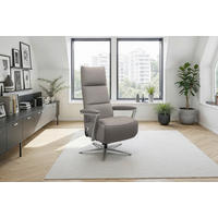 RELAXSESSEL TV VARIO COMFORT E L3 Echtleder Kopfteilverstellung, Rücken echt    - Silberfarben/Grau, Basics, Leder/Metall (70/128/85cm) - Sit & More