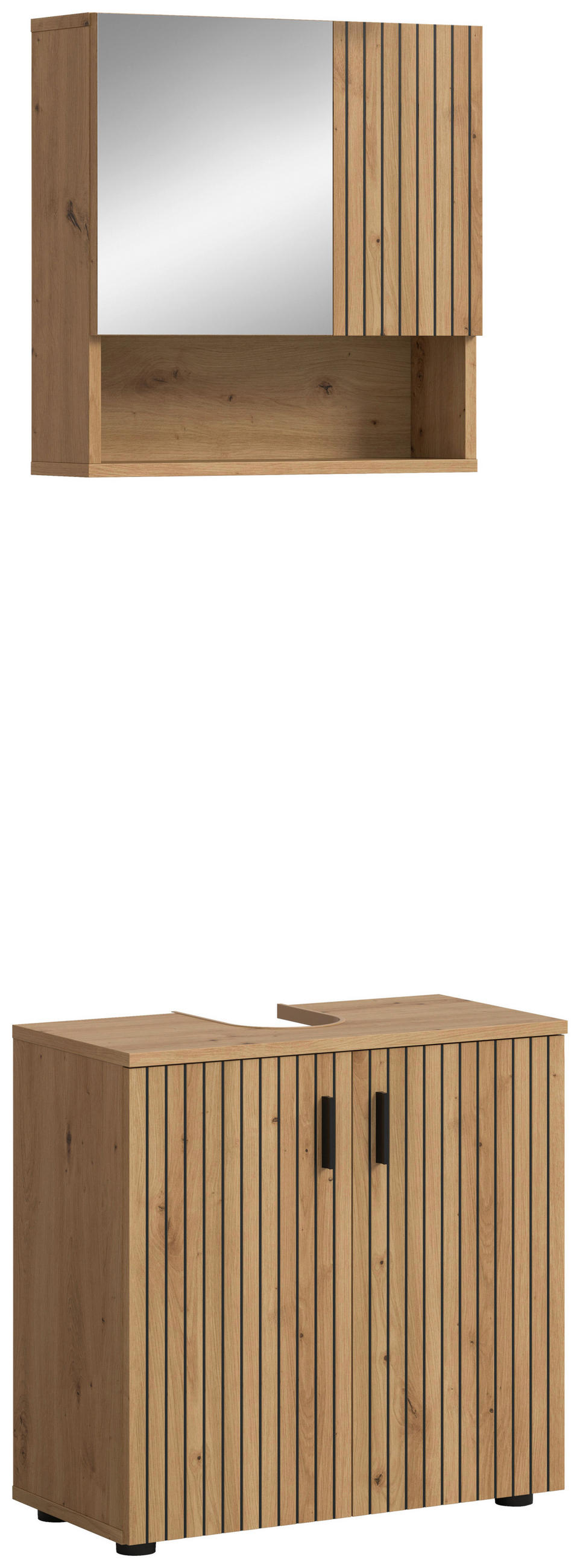 BADEZIMMER 2-teilig  in 60 cm  - Eiche Artisan, Basics, Holzwerkstoff/Kunststoff (60cm) - MID.YOU