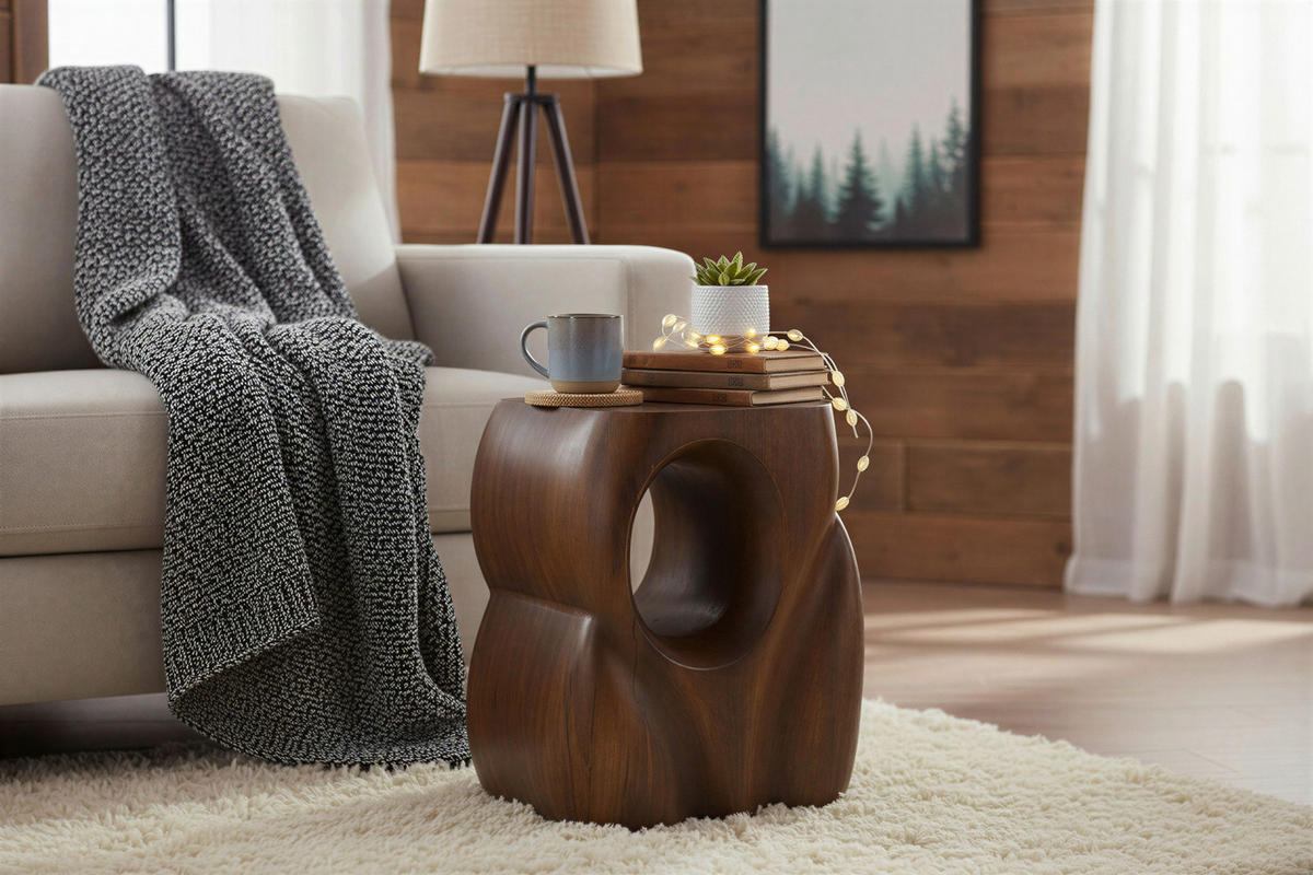 BEISTELLTISCH 36/26/41 cm Mangoholz massiv Braun rechteckig  - Braun, Design, Holz (36/26/41cm) - MID.YOU