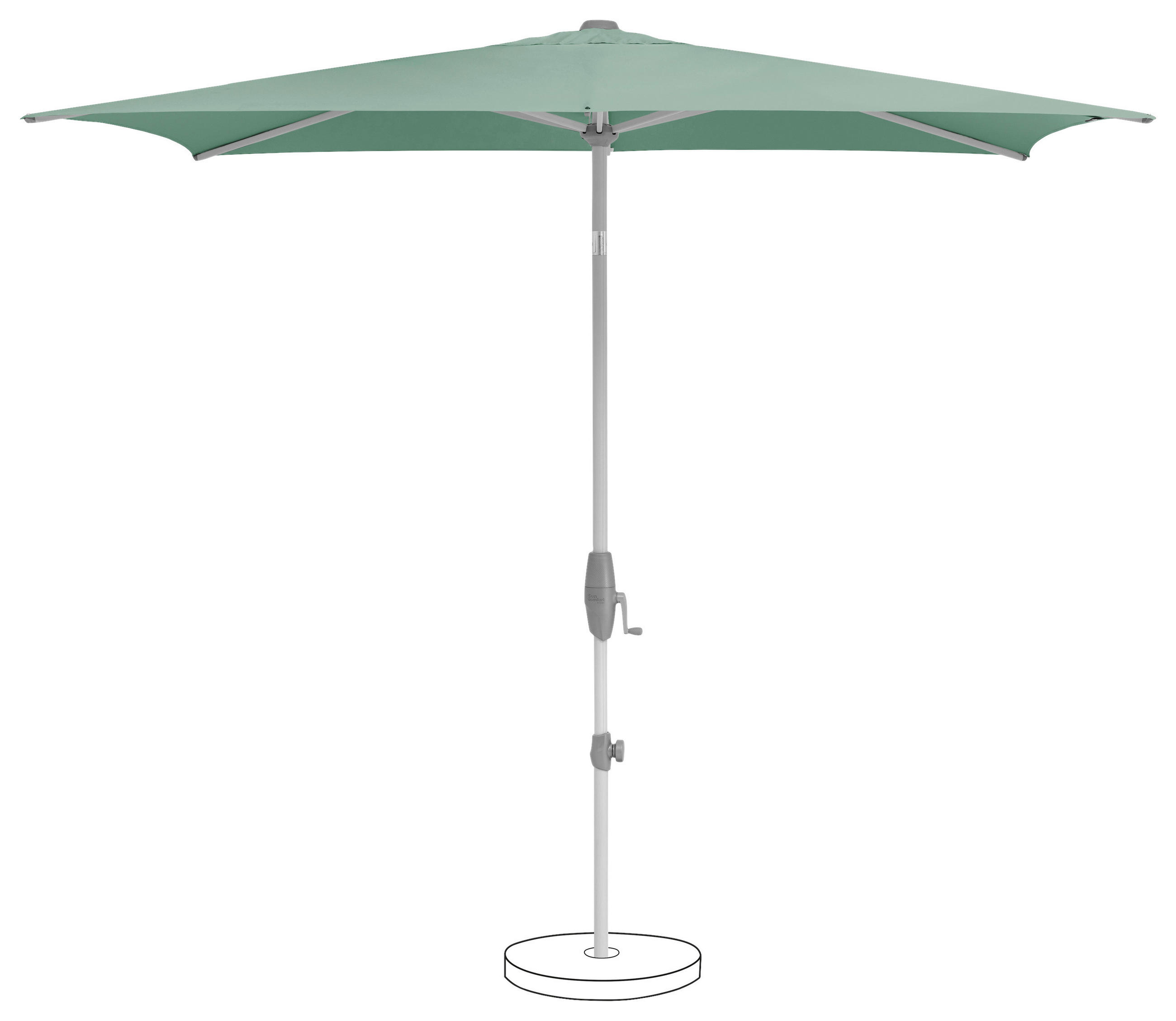 SONNENSCHIRM Grün  - Silberfarben/Grün, KONVENTIONELL, Textil/Metall (250/200cm) - Suncomfort by Glatz