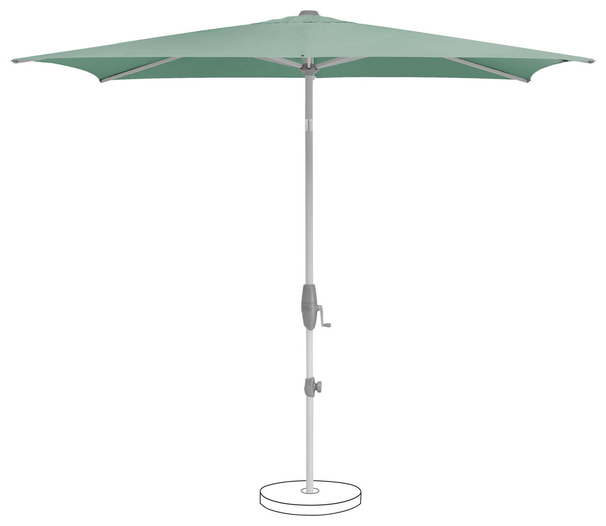 SONNENSCHIRM Grün  - Silberfarben/Grün, KONVENTIONELL, Textil/Metall (250/200cm) - Suncomfort by Glatz