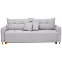 SCHLAFSOFA Webstoff Hellgrau  - Eichefarben/Hellgrau, Design, Holz/Textil (227/98/113cm) - Carryhome