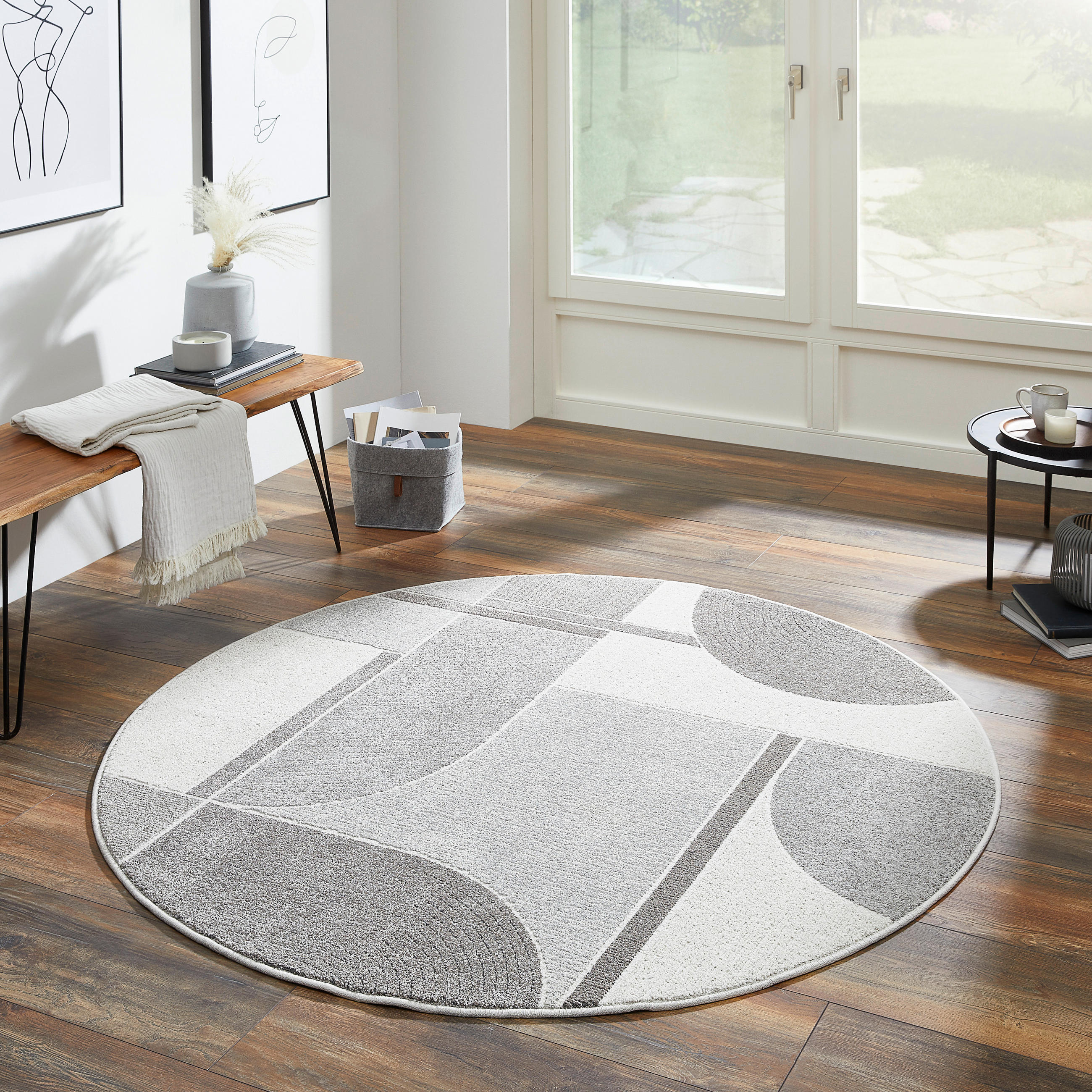 WEBTEPPICH 160 cm Valencia Grau, Hellgrau, Dunkelgrau  - Dunkelgrau/Hellgrau, Design, Textil (160cm)