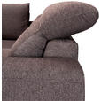 ECKSOFA Dunkelbraun Chenille Zierkissen, Bettkasten, Schlaffunktion, Rücken echt, Kopfteilverstellung, Liegefläche im Originalstoff  - Dunkelbraun/Schwarz, KONVENTIONELL, Textil/Metall (185/266cm) - Carryhome
