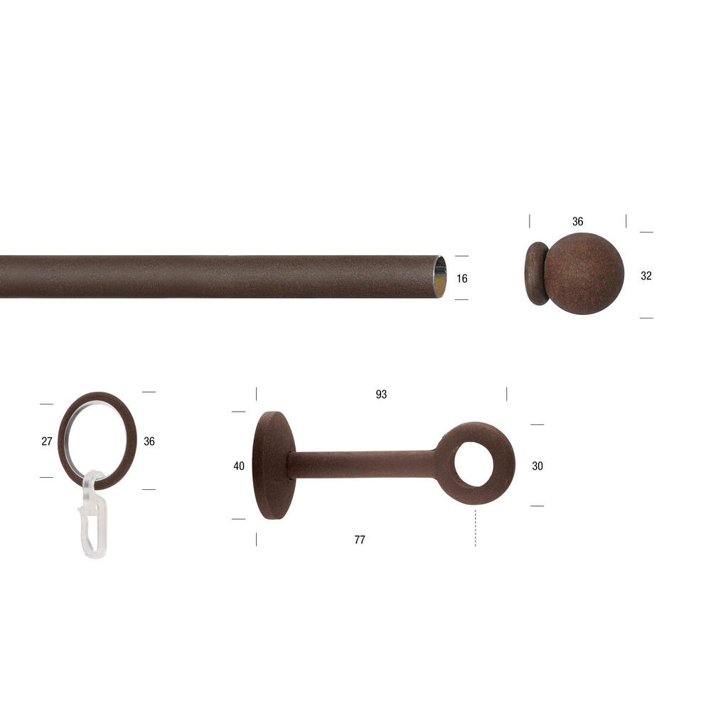 Thumbnail - Vorhangstange, Rost, Metall, 250 cm, Wohntextilien, Gardinen & Vorhänge, Gardinen-Stangen