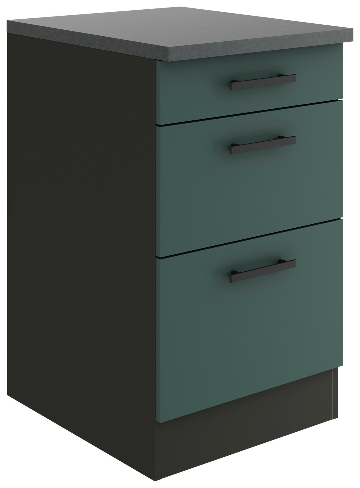 KÜCHENUNTERSCHRANK 50/84,8/60 cm  in Anthrazit, Dunkelgrün  - Dunkelgrün/Anthrazit, Basics, Holzwerkstoff/Metall (50/84,8/60cm) - Optifit