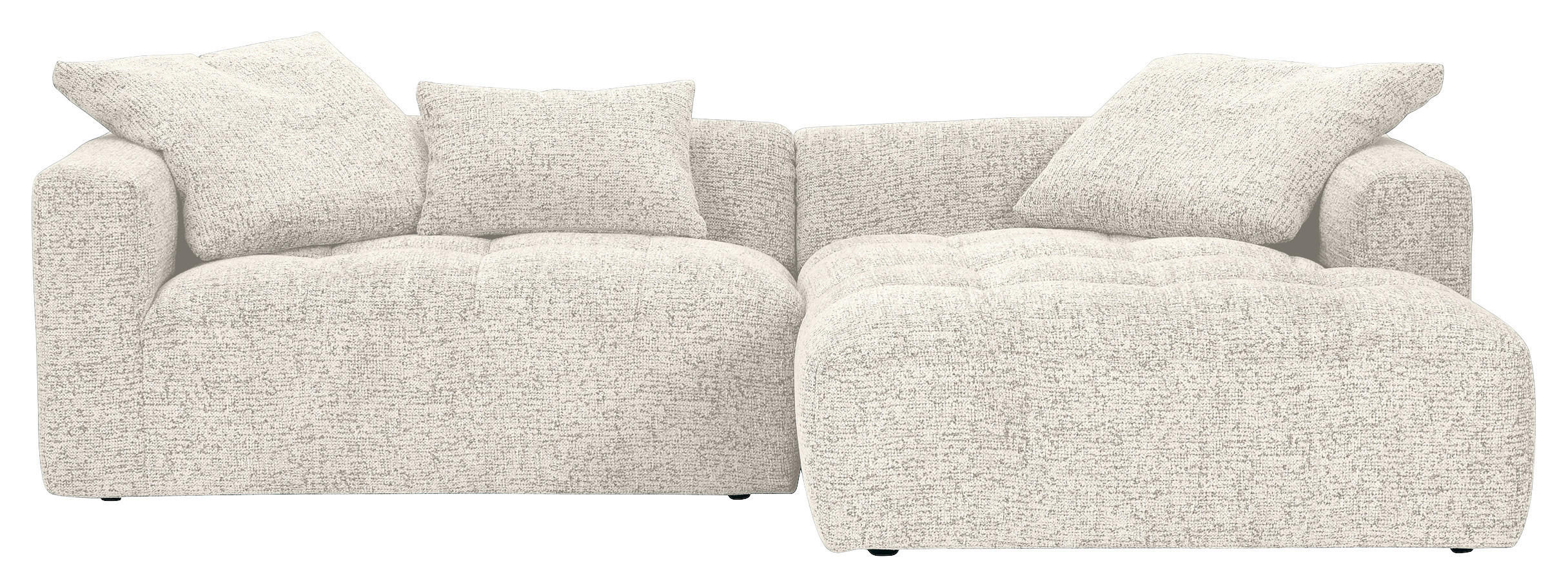 ECKSOFA Creme, Beige Chenille  - Beige/Creme, KONVENTIONELL, Kunststoff/Textil (276/170cm) - Carryhome
