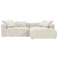 ECKSOFA Creme, Beige Chenille  - Beige/Creme, KONVENTIONELL, Kunststoff/Textil (276/170cm) - Carryhome
