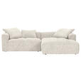 ECKSOFA  in Chenille Creme, Beige  276/170 cm  - Beige/Creme, KONVENTIONELL, Kunststoff/Textil (276/170cm) - Carryhome