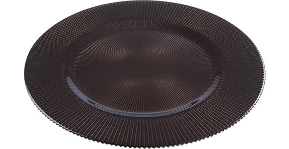 PLATZTELLER 34 cm - Dunkelbraun, KONVENTIONELL, Glas (34cm) - Novel