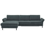 ECKSOFA  in Chenille, Flachgewebe Blau  175/316 cm  - Blau/Schwarz, Design, Textil/Metall (175/316cm) - Dieter Knoll