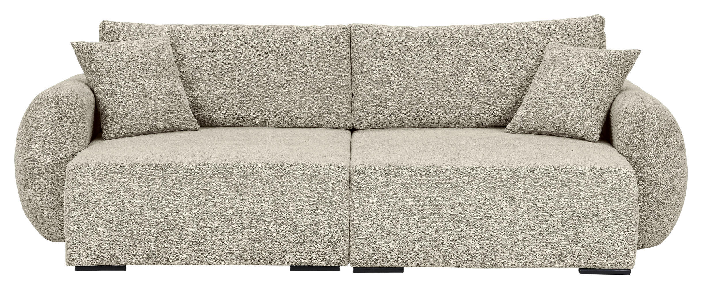 BIGSOFA Flachgewebe Mintgrün  - Schwarz/Mintgrün, KONVENTIONELL, Kunststoff/Textil (250/72/145cm) - Carryhome