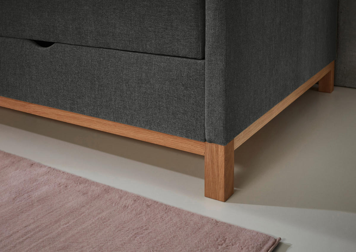 BOXBETT 120/200 cm  in Anthrazit  - Eichefarben/Anthrazit, Design, Holz/Textil (120/200cm) - Boxxx