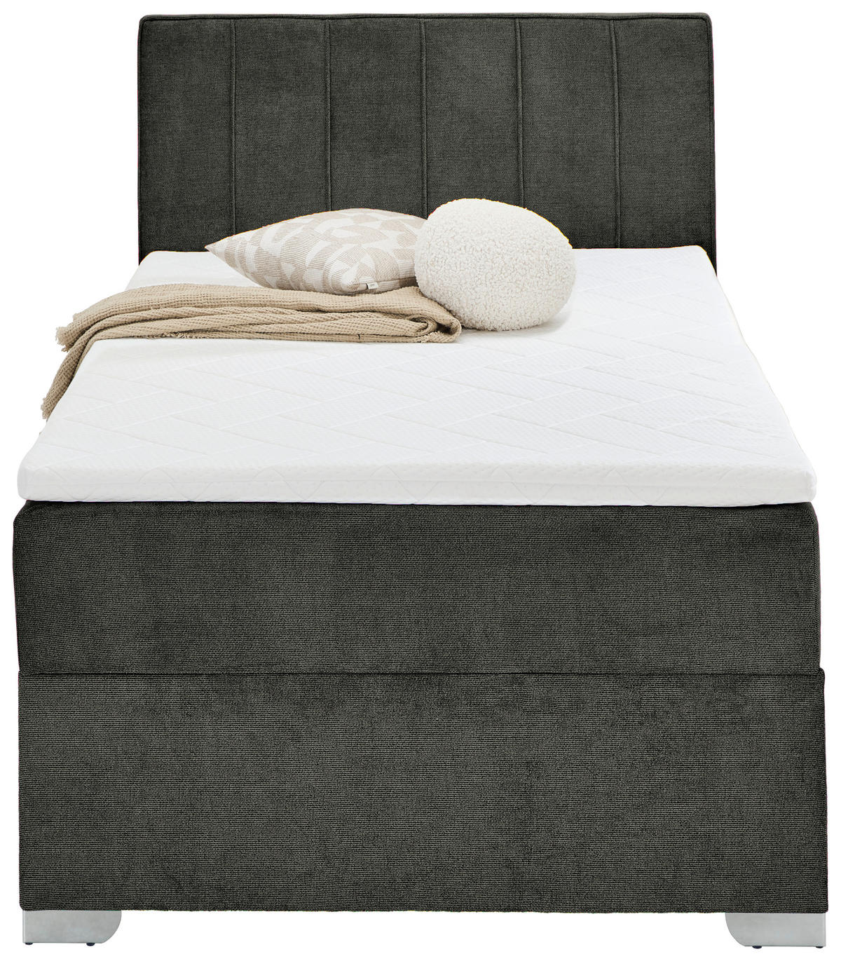 BOXBETT 120/200 cm  in Graphitfarben  - Chromfarben/Graphitfarben, Trend, Kunststoff/Textil (120/200cm) - Boxxx