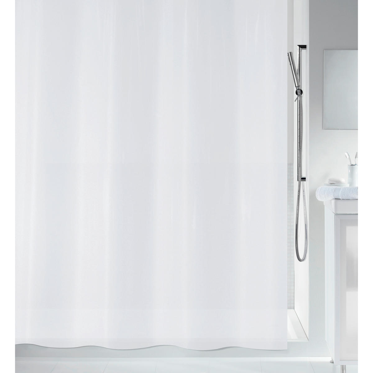 DUSCHVORHANG BIO 120/200 cm  - Weiß, Basics, Kunststoff (120/200cm) - Spirella