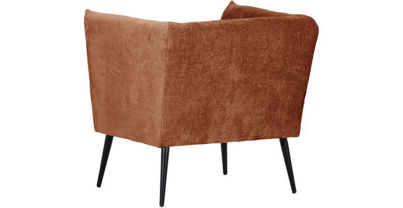 SESSEL in Chenille Braun  - Schwarz/Braun, Design, Textil/Metall (76/73/76cm) - Landscape