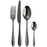 BESTECKSET 24-teilig Edelstahl  - Schwarz, Basics, Metall (32,8/30,5/5cm) - Sambonet
