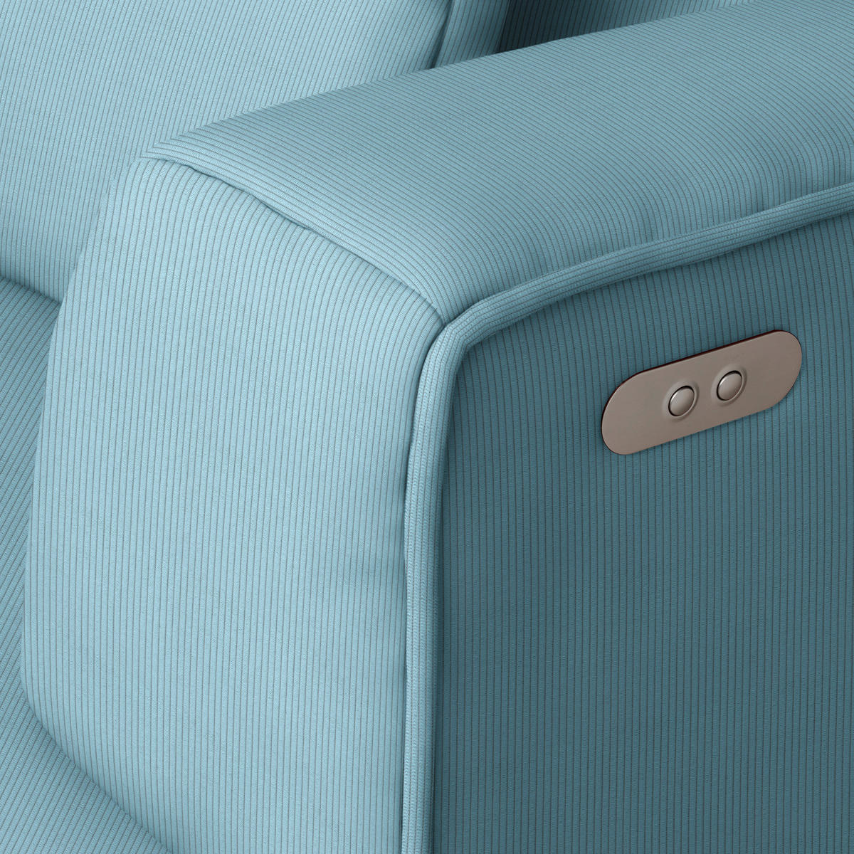 ECKSOFA Feincord Hellblau  - Schwarz/Hellblau, Design, Kunststoff/Textil (288/188cm) - Welnova